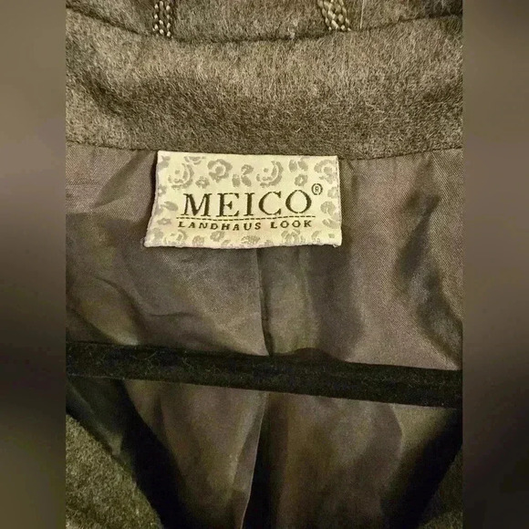 MEICO LANDHAUS LOOK WOOL BLEND COAT GREEN CARDIGAN LAGENLOOK ONE SIZE - Picture 9 of 12